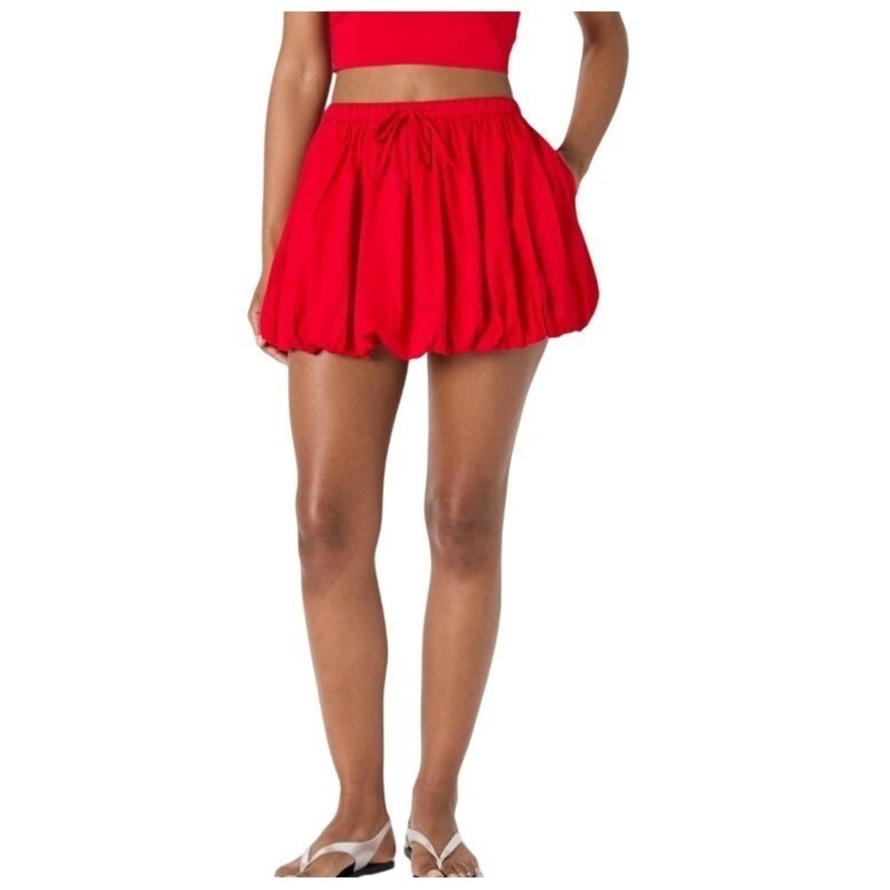 NWT The Drop Bubble Mini Skirt Flame Scarlet Red Size M